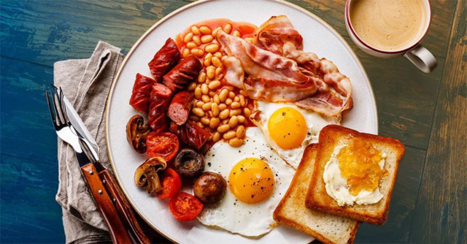 ایا صبحانه انگلیسی سالم است؟,صبحانه انگلیسی,تهیه صبحانه انگلیسی,کالری صبحانه انگلیسی,بخش های مهم صبحانه انگلیسی,اجزای صبحانه انگلیسی